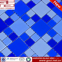 venda quente misturado azul telha de mosaico de vidro de cristal para a telha da parede da piscina
